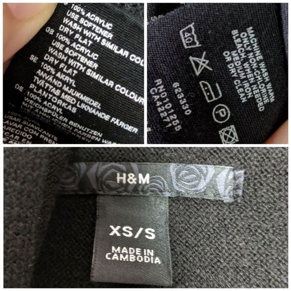 H&M Black Waterfall Open Cardigan Size XS/S EUC - Picture 4 of 6
